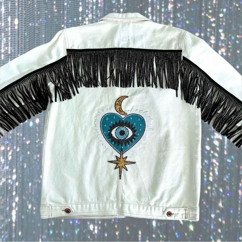 🧿 CUSTOM FRINGE JEAN JACKET 🧿